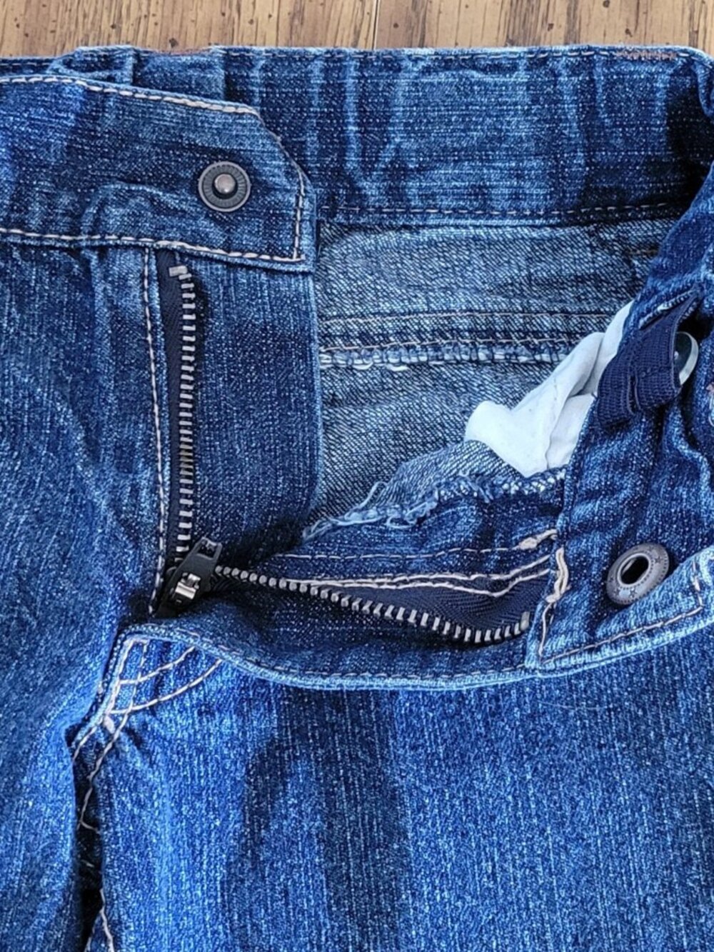 Nautica Boys Size 5 Jeans Dark Wash Straight Leg Adjustable Waist Denim - Picture 6 of 7